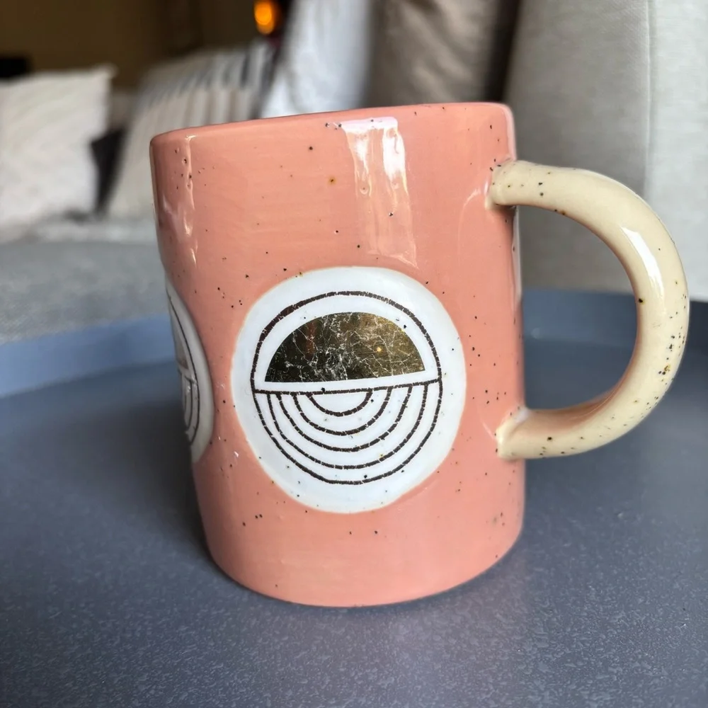 Anthropologie Cathy Trepocki Boho Geometric Patterned Ceramic Mug - Picture 3 of 7